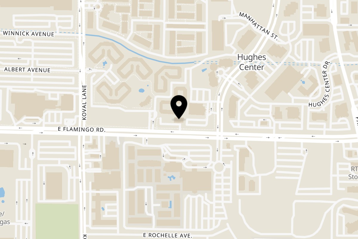 Map showing the location of The COVE on 280 E Flamingo Rd Ste C in Las Vegas